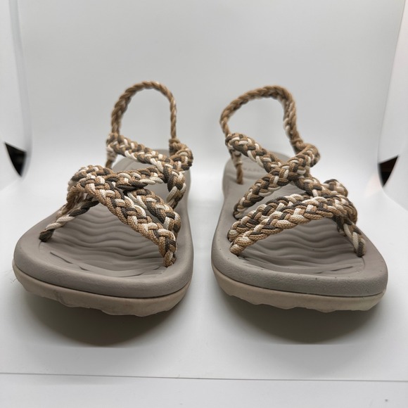 Mecnya Braided Strap Sandal Comfort Casual Tan, Beige, Cream Color Woven Shoes - Picture 2 of 9